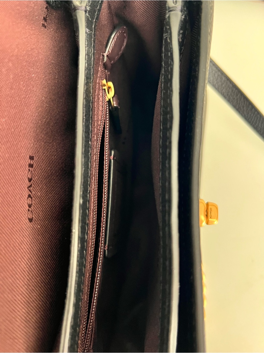 Coach Black Pebbled Leather Shoulder Bag with Gold Hardware - Picture 11 of 15